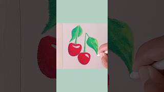 Oil Pastel Drawing | Cherry | Buah Ceri # #art #oilpastel