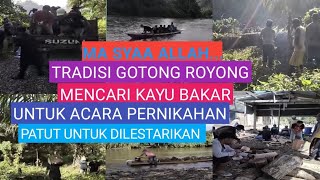 Ma syaa Allah... Tradisi Gotong Royong mencari kayu bakar untuk acara Pernikahan