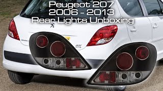 PEUGEOT 207 HATCHBACK 2006 - 2013 BLACK LEXUS STYLE UPGRADE REAR TAIL LIGHTS