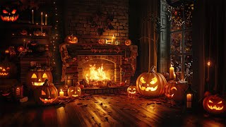 Haunted Halloween Hearth 🎃 Cozy Fireplace & Spooky ASMR Ambience for Relaxation & Sleep