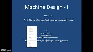 37 Unit III fatigue design under combined stress