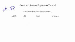 Roots and Rational Exponents