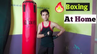 Beginner Boxing Punching Bag Workout At Home | Qasim seher