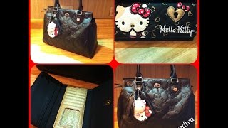 (unboxing & review) Loungefly Hello Kitty Black Embossed Satchel Bag + Wallet