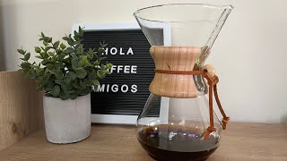 Preparando café frío ☕🧊en Chemex®️