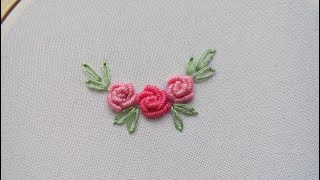 МК. Маленькая роза рококо. Небольшой сюжет с розами. Volume embroidery. Little rococo rose.