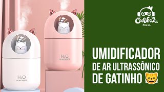 Umidificador e Difusor Silencioso Gatinho USB LED 300ml | Coover L BR