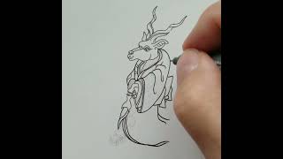 A little video of drawing a kudu in a kimono - Amazing A-Z AlphaQuest - Andrew Ruhren