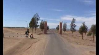 John Goldie accelerating out of a Moroccan town