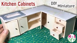 DIY Miniature Kitchen Cabinets | How to make Kitchen Cabinets for Dollhouse