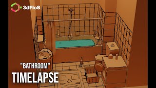 Blender 2D/3D Grease pencil timelapse "Bathroom"