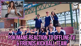 Pokimane's reaction to OTVF Group picture on Kickball Event | "Best looking team"