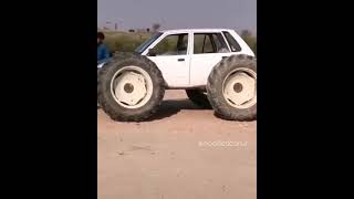 Maruti 800 modified with tractor tyres