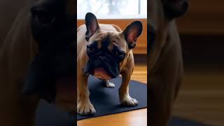 French Bulldog at yoga class - AI video - deep fake - dream machine - Luma