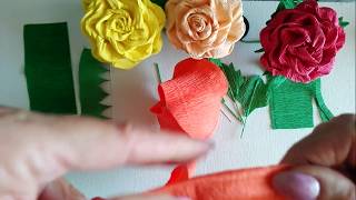 Tutorial come fare Rose di carta crespo. By Rosa Callori