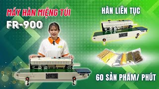 Máy Hàn Miệng Túi Liên Tục Dạng Băng Tải FR-900 | Ép Miệng Túi Tốc Độ Cao Có In Date - Hạn Sử Dụng