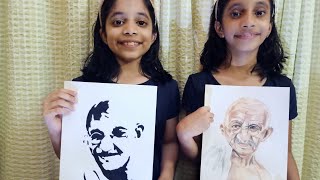 Gandhi Jayanthi paintings.