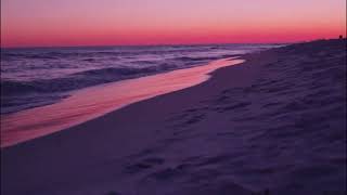 Pink Sky And Sunset On The Beach  -   Ocean Waves   - Background Video  -  Stock Footage