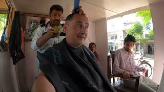 Getting A Roadside Haircut In A Cozy Hut #india #streetbarber #travel #incredibleindia