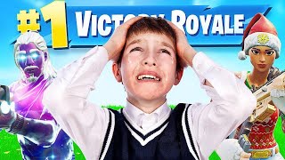 Helping a 9 year old get his FIRST Victory Crown in Fortnite!