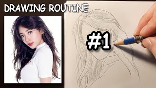 Learning how to draw with the Loomis Method - Drawing Routine #1