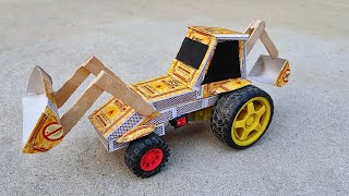 How to make JCB at Home from Matchbox | DIY JCB Backhoe Loader | Mini JCB Science Project