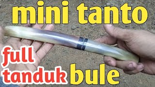 review mini tanto full tanduk bule bilah baja bar chain saw bar senso,