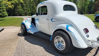 1934 chevy walk around.  We got the mutt out today