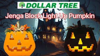 Dollar Tree 🌳 Jenga Block Light Up Pumpkin 🎃