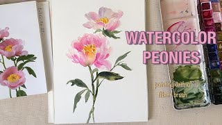 Painting Beautiful Watercolor Peonies With A Filbert Brush