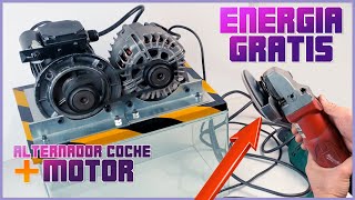 Cómo hacer un generador de ENERGIA GRATIS con un ALTERNADOR DE COCHE⚡💡💡⚡