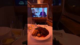 Beef Short Ribs on Emirates A380 #businessclass #ribs #emirates