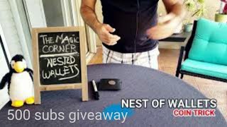 nest of wallets open load magic trick/subscribe to the Magic Corner