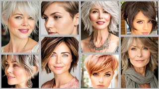 Top elegant&beautiful pixie bob short grey haircut&hairdye ideas