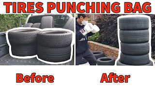 HOW TO MAKE A PUNCHING BAG FROM TIRES (FREE)