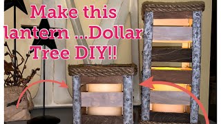 Dollar Tree 🌲 Metal/wood Lantern DIY