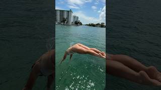 SUPER HIGH DIVE Off of a BIG YACHT into the OCEAN #shorts