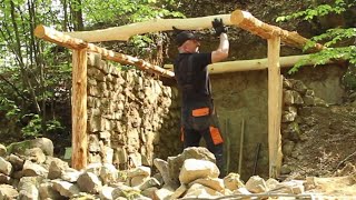 This man builds Bushcraft Survival Dugout shelter in Wildlife, ASMR, DIY. Part 2.