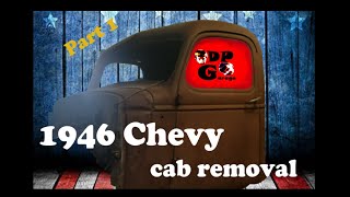 1946 Chevy truck cab removal (Part 1)  Barn Find Truck Restoration LS Swap #barnrescue #lsswap