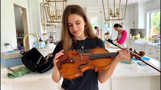 Karolina Protsenko is testing a new violin