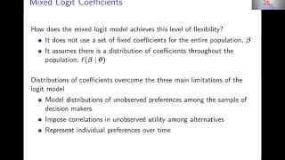 Week 10: Mixed Logit Model | Video 1: Mixed Logit Model Overview