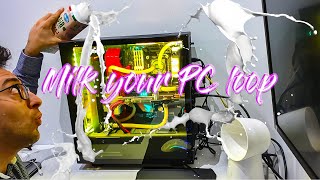 Milk your RGB PC Loop - EK Cyofuel Cloud White coolant #EK