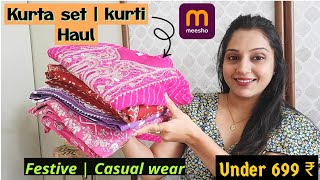 Meesho KURTIS HAUL | kurta set | zouk bag ‪@zoukonline‬ | festive kurti haul under 599