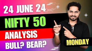 24 June 2024 | Nifty & Bank Nifty Tomorrow | BankNifty Prediction | Monday Market Analysis