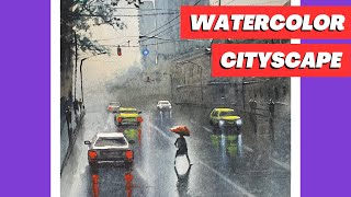 How to paint watercolor cityscape like Joseph Zbukvic