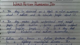 World Autism Awareness Day | Write an Speech on World Autism Awareness Day