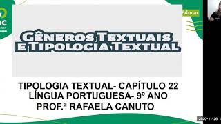 Aula 9 ano - Língua portuguesa- Professora Rafaela- Tipologia textual