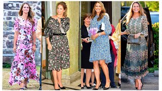 Princess Madeleine casual dress design||Royal fashion||Printed dress design of Madeleine