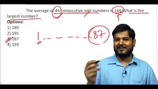 Q83. The average of 44 consecutive odd numbers is 144.What is the ....?(#SSCCGL Maths Questions)