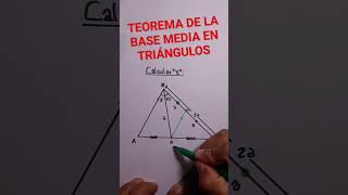 Teorema de la base media en triángulos &Geometria& #aprendegeometriaplana #poligonos #congruencia